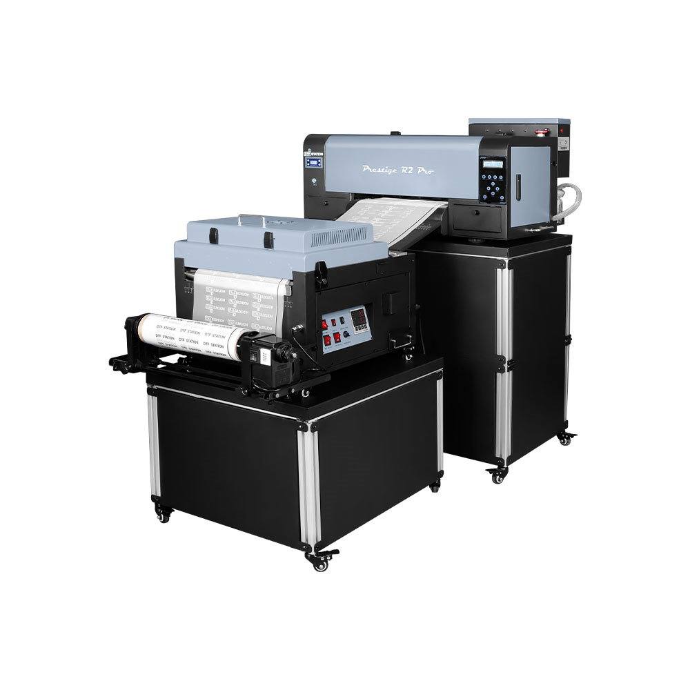 Máy rắc bột Miro 13 cùng máy in Prestige R2 Pro