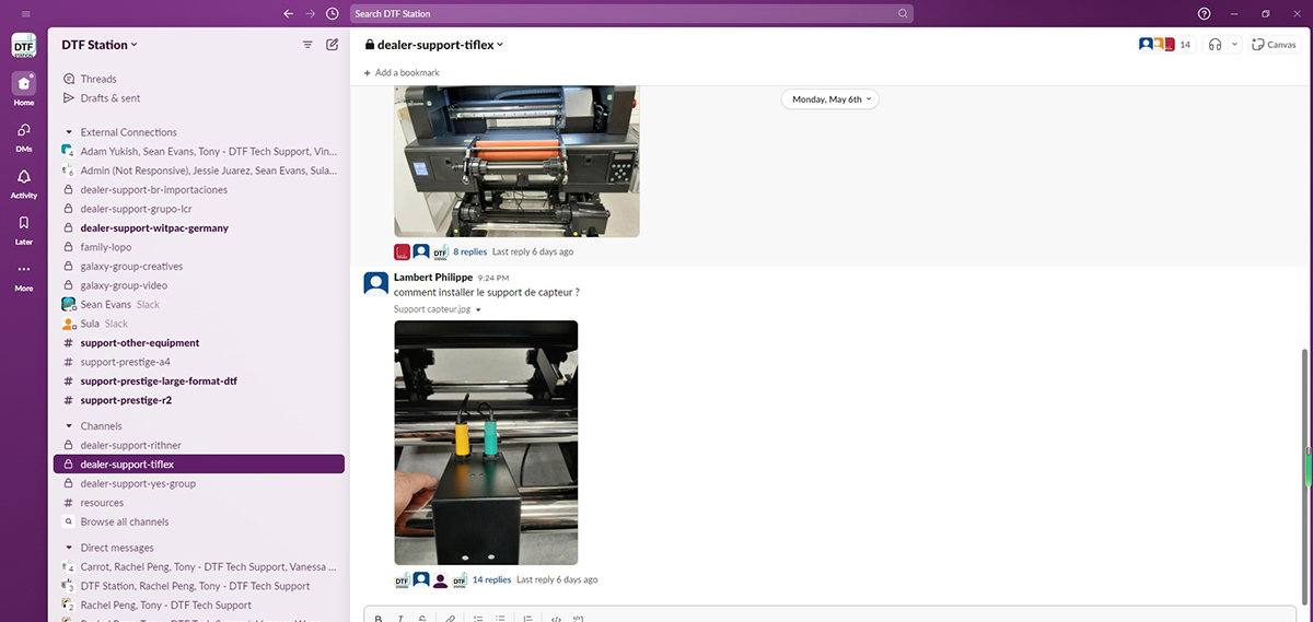 Kênh Slack hỗ trợ
