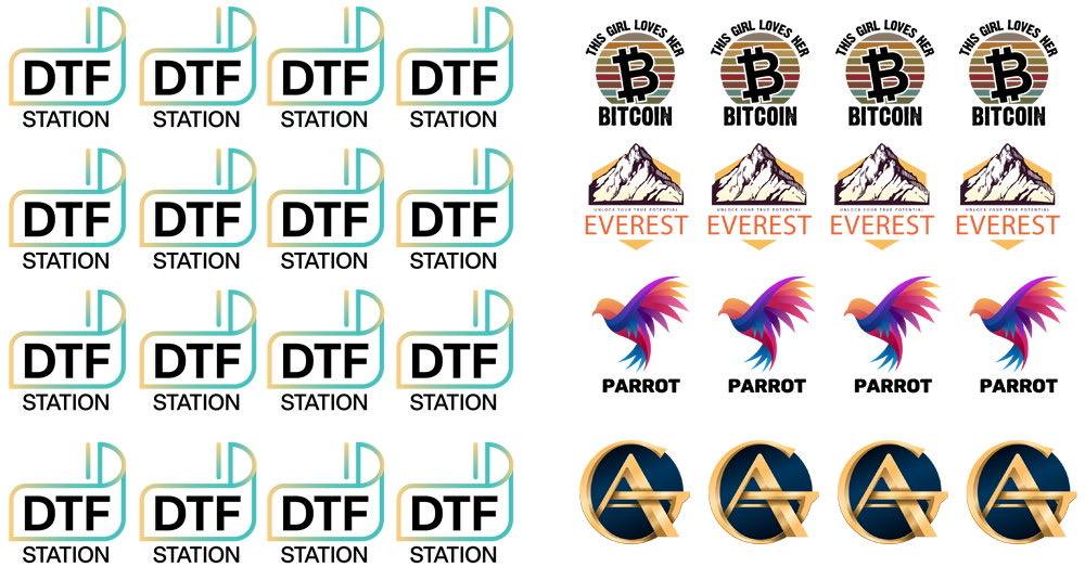 Gang Sheet DTF: Một Tấm Với Cùng Một Thiết Kế Logo HOẶC Nhiều Thiết Kế Khác Nhau