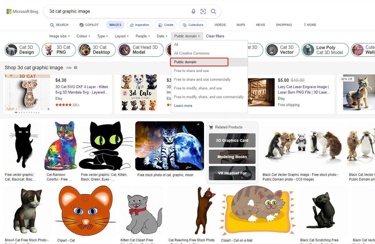Tìm kiếm hình ảnh Public Domain trên Bing